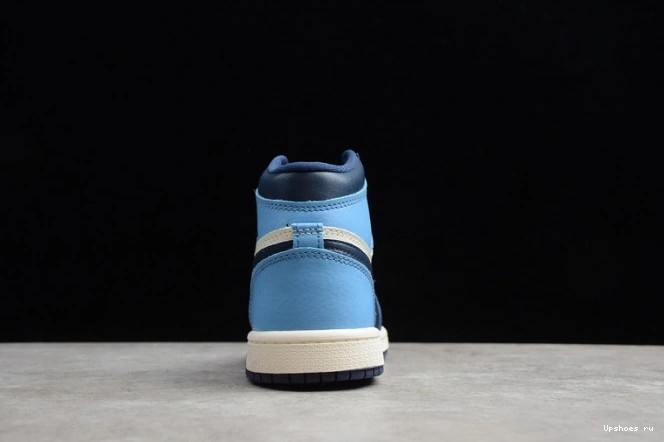 Air Jordan 1 Kids Blue (555088-140) University Obsidian 0706